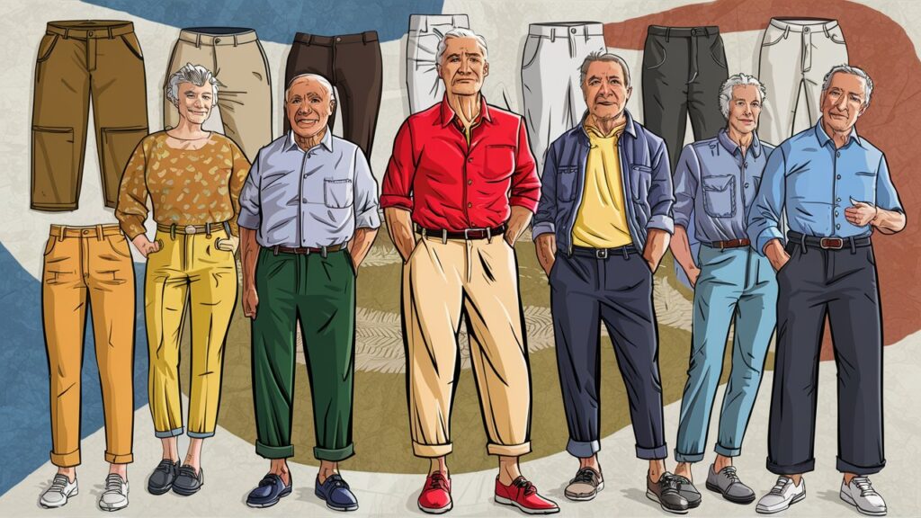 Image of Vibrant Pants For Elderly Man